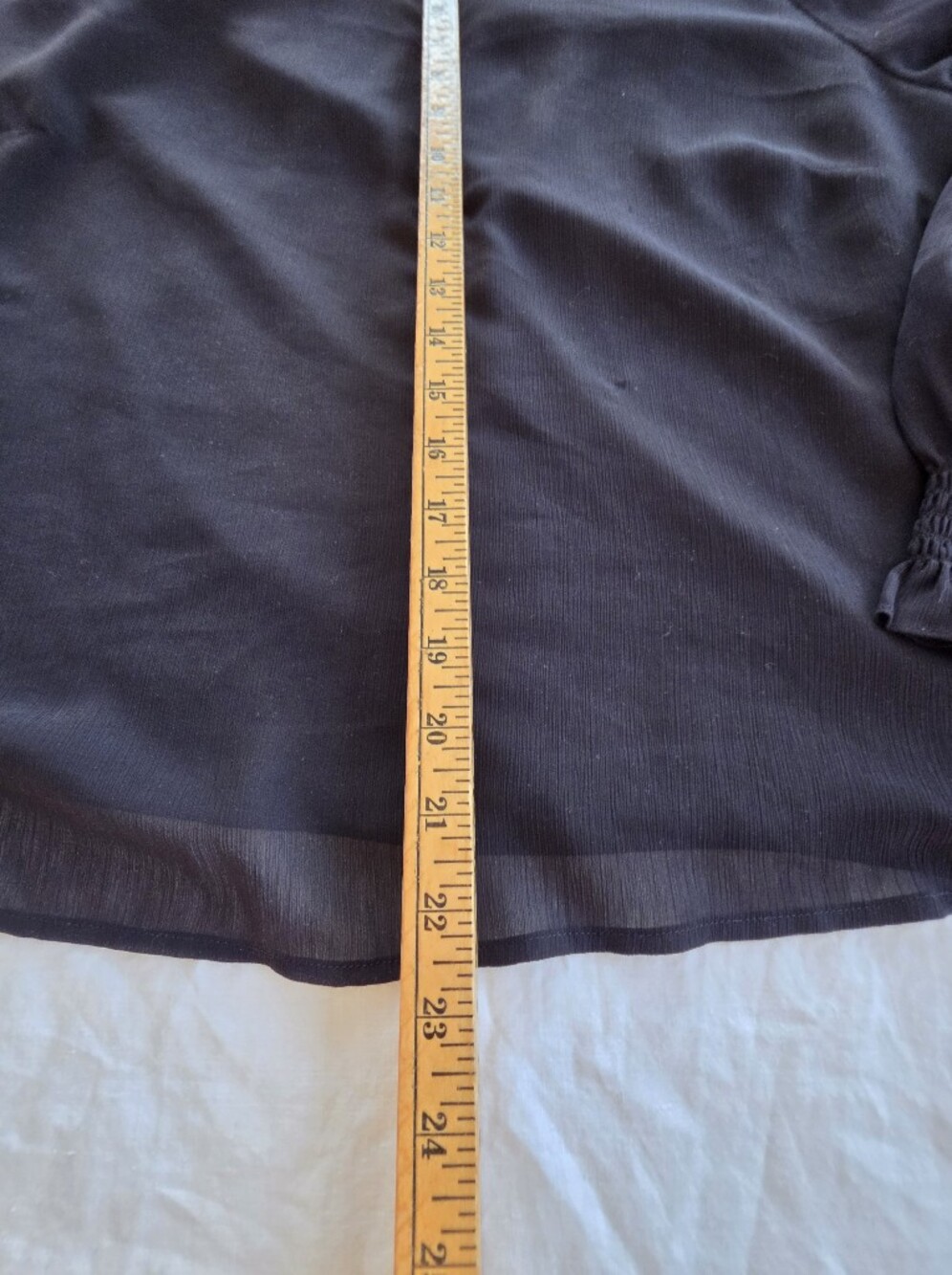 LOFT Black Long-Sleeve Smocked Cuff Blouse Size 2X - Picture 3 of 6